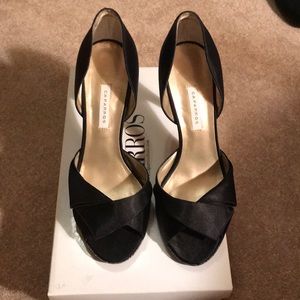 Caparros black satin pumps